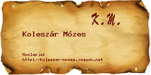 Koleszár Mózes névjegykártya